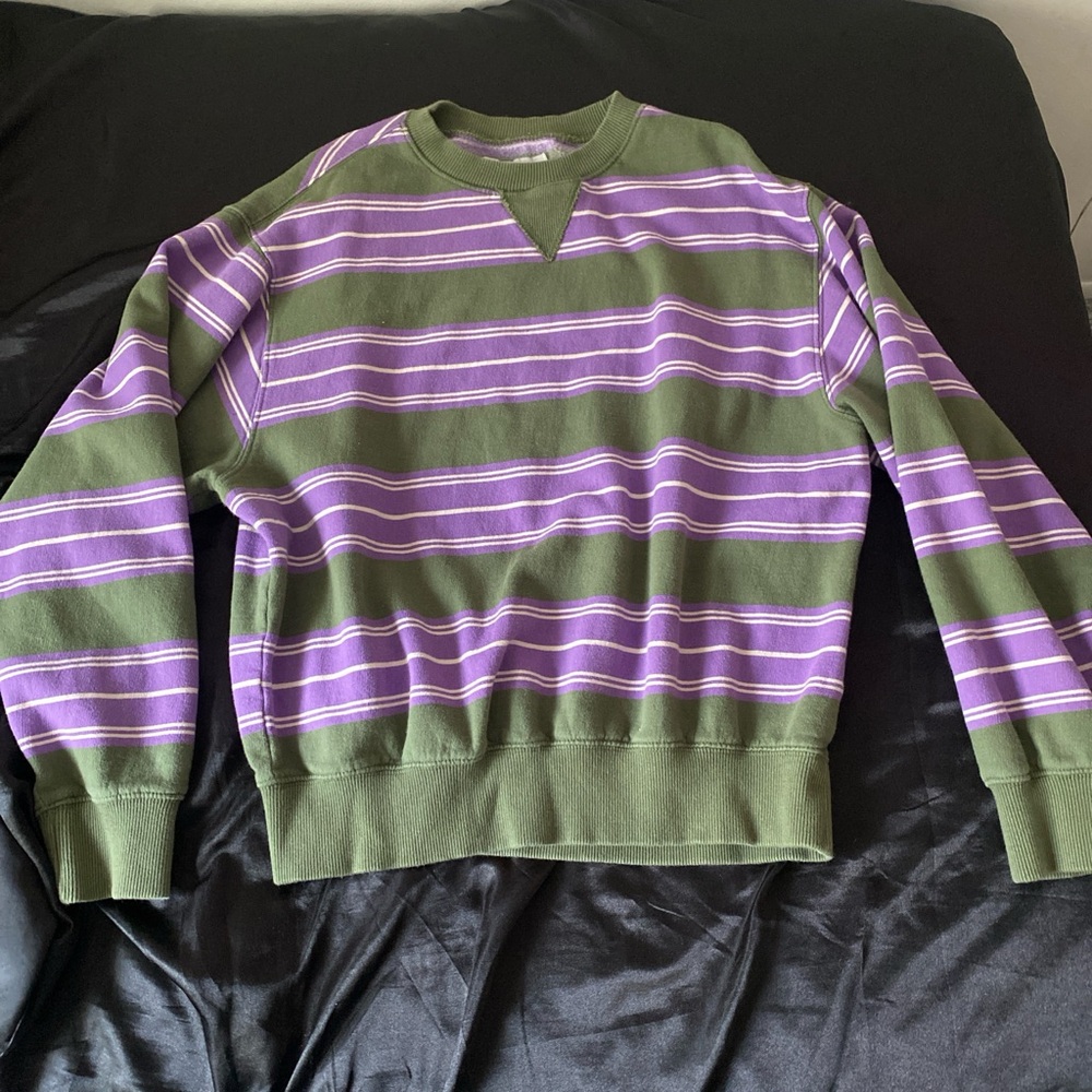 Urban Outfitters Green and Purple Crewneck Sweater
